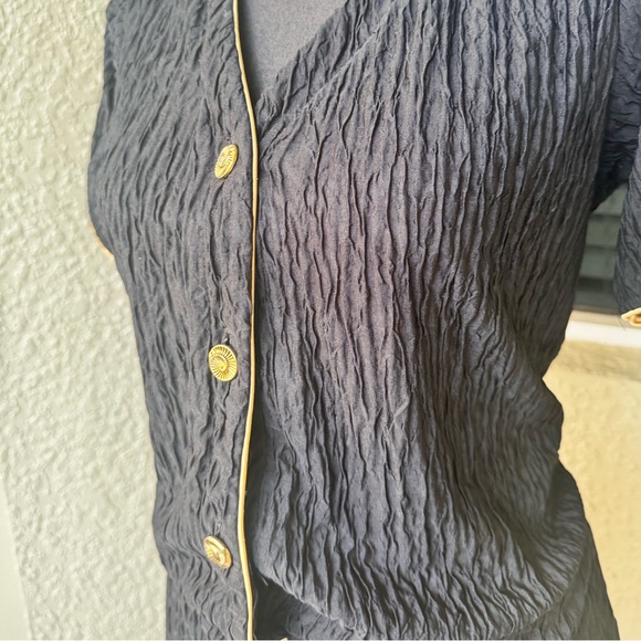 Sand Dollars Black and Gold Elastic Waist Romper - Picture 7 of 9